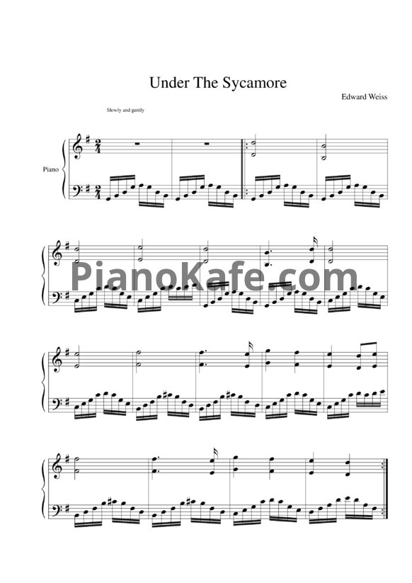 Ноты Edward Weiss - Under the Sycamore - PianoKafe.com