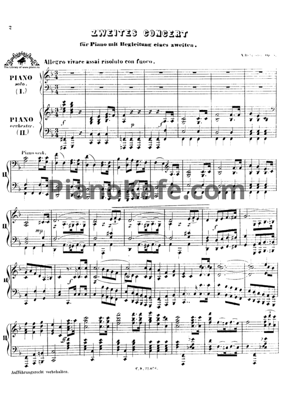 Ноты Антон Рубинштейн - Концерт №2 для фортепиано с оркестром - PianoKafe.com