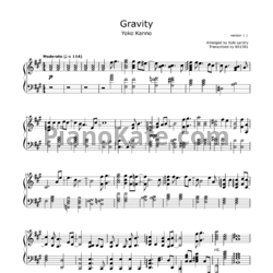 Ноты Yoko Kanno - Gravity (Wolf’s rain) - предпросмотр