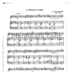 Ноты Д. Кабалевский - Печальная история - предпросмотр