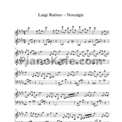 Ноты Luigi Rubino - Nostalgie - предпросмотр