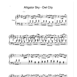 Ноты Owl City ft. Shawn Chrystopher - Alligator Sky - предпросмотр