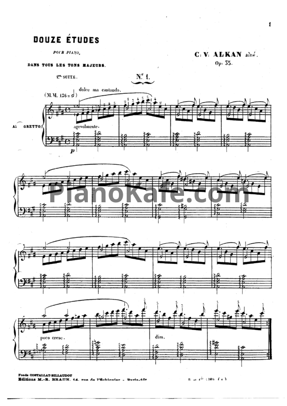 Ноты Шарль Алькан - Двенадцать этюдов во всех мажорных тональностях (Op. 35) - PianoKafe.com