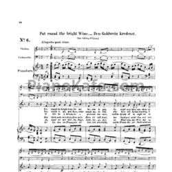 Ноты Л. В. Бетховен - "Put round the bright wine" № 6 из сборника "12 Ирландских песен" (12 Irish songs) (WOO 154/ 6) - предпросмотр