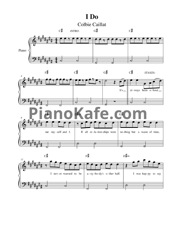 Ноты Colbie Caillat - I Do - PianoKafe.com