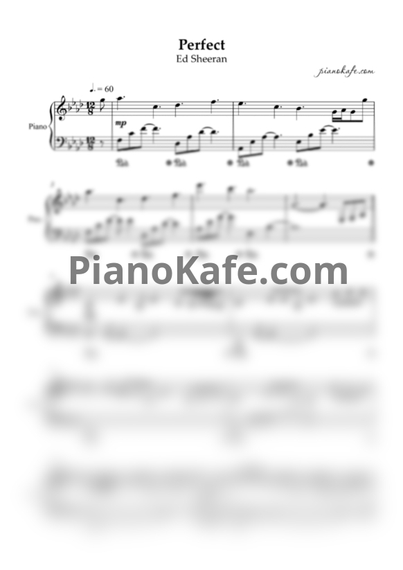 Ноты Ed Sheeran - Perfect (Piano solo cover) - PianoKafe.com