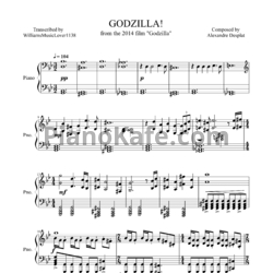 Ноты Alexandre Desplat - Godzilla - предпросмотр