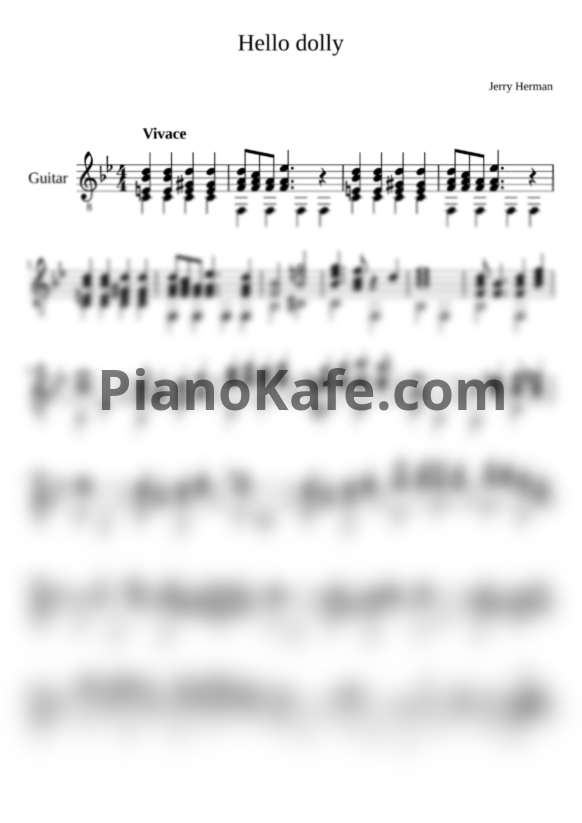 Ноты Jerry Herman - Hello, Dolly! (гитара) - PianoKafe.com