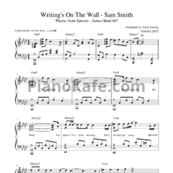Ноты Sam Smith - Writing's on the wall - предпросмотр