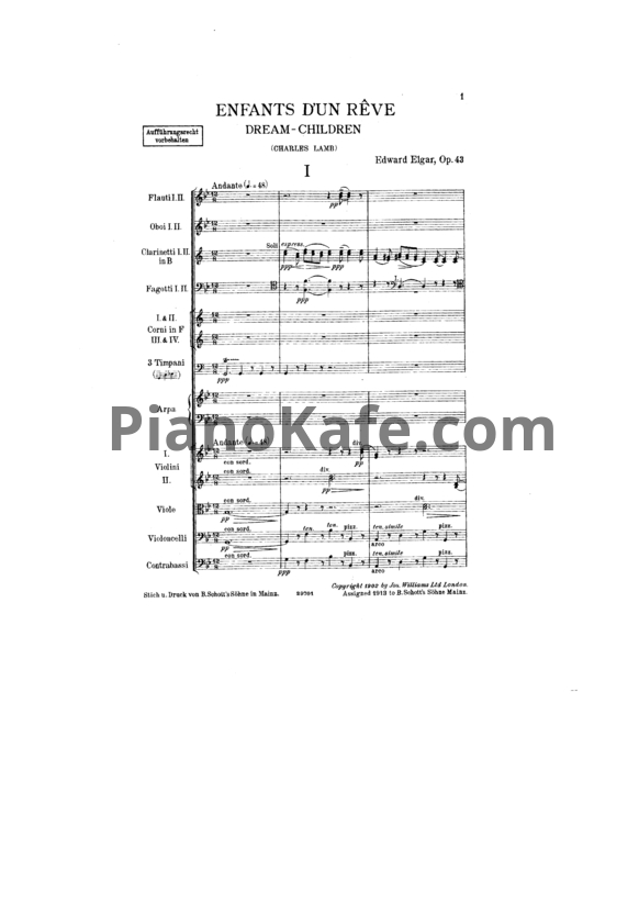 Ноты Эдуард Элгар - Dream-Children (Op. 43, Партитура) - PianoKafe.com