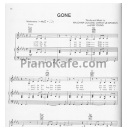Ноты Madonna - Gone - предпросмотр