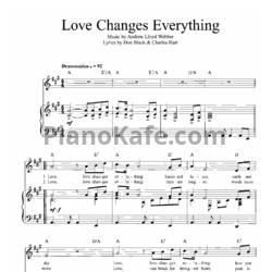 Ноты Andrew Lloyd Webber - Love changes everything - предпросмотр