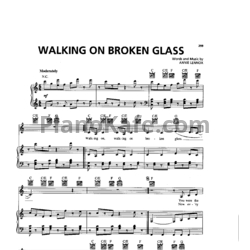 Ноты Annie Lennox - Walking on broken glass - предпросмотр