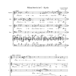 Ноты Леопольд Моцарт - Missa brevis in C - предпросмотр