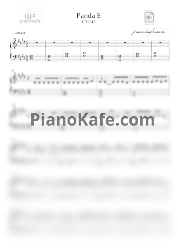 Ноты CYGO - Panda E - PianoKafe.com