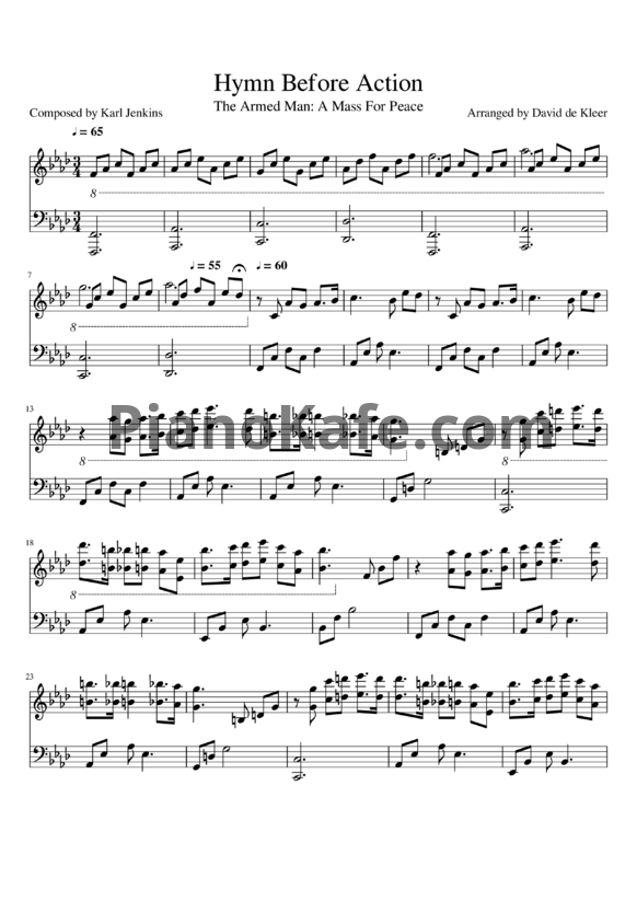 Ноты Karl Jenkins - Hymn before action - PianoKafe.com