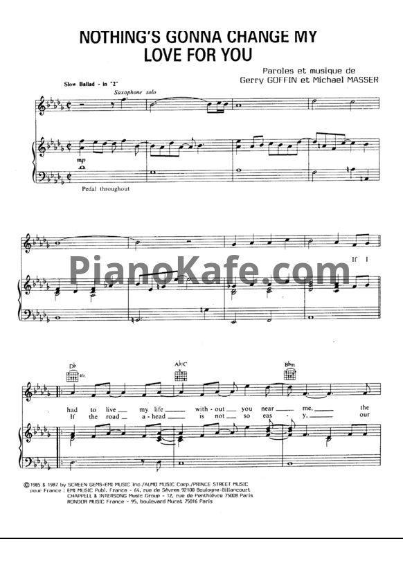Ноты George Benson - Nothing's gonna change my love for you (Версия 2) - PianoKafe.com