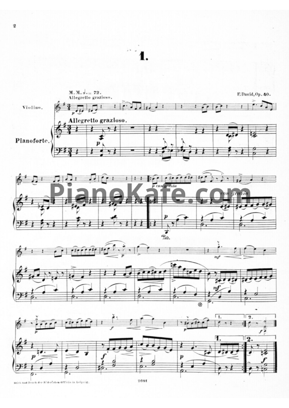 Ноты Ф. Давид - 3 Impromptus en forme de valse (Op. 40) - PianoKafe.com