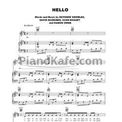 Ноты Beyonce - Hello - предпросмотр