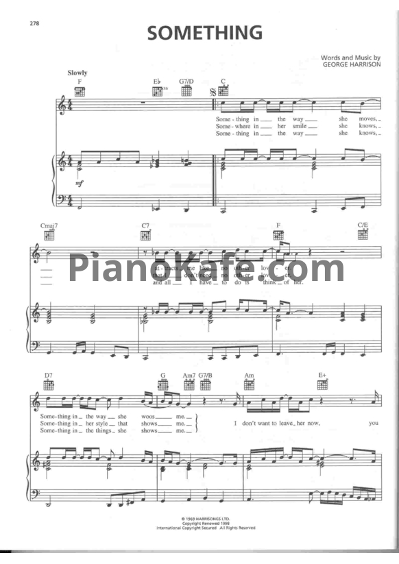 Ноты The Beatles - Something - PianoKafe.com
