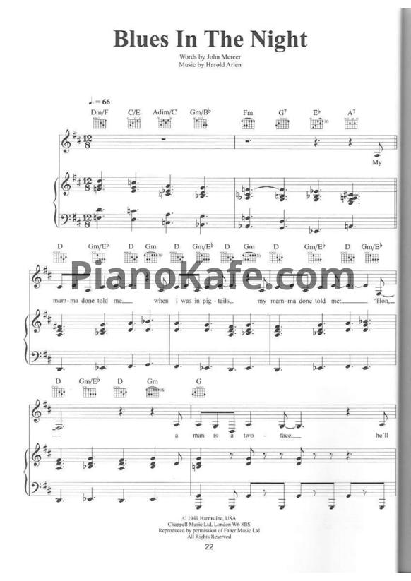Ноты Katie Melua - Blues in the night - PianoKafe.com