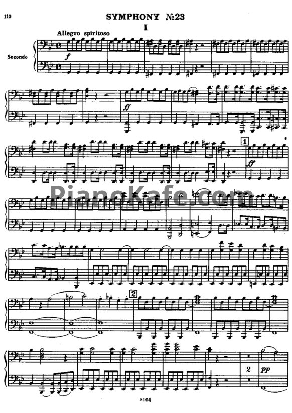 Ноты Йозеф Гайдн - Симфония №23 (для фортепиано в 4 руки) - PianoKafe.com
