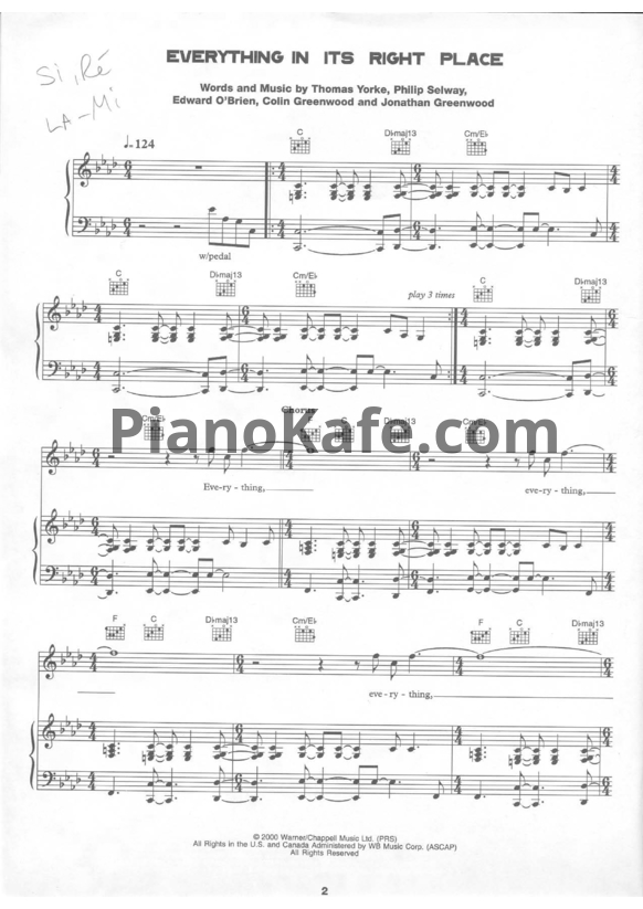 Ноты Radiohead - Kid A (Книга нот) - PianoKafe.com