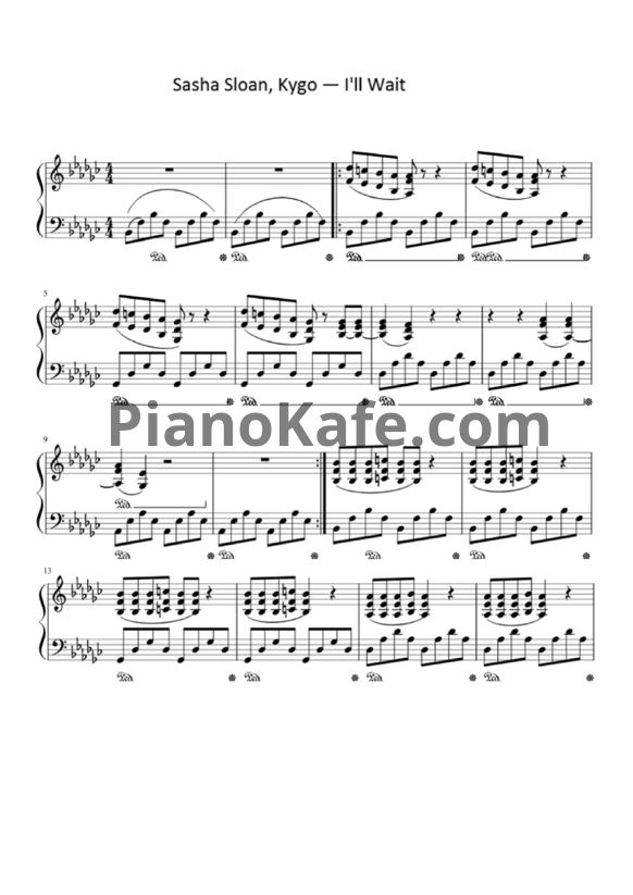 Ноты Kygo, Sasha Sloan - I'll wait - PianoKafe.com