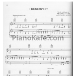 Ноты Madonna - I deserve it - предпросмотр