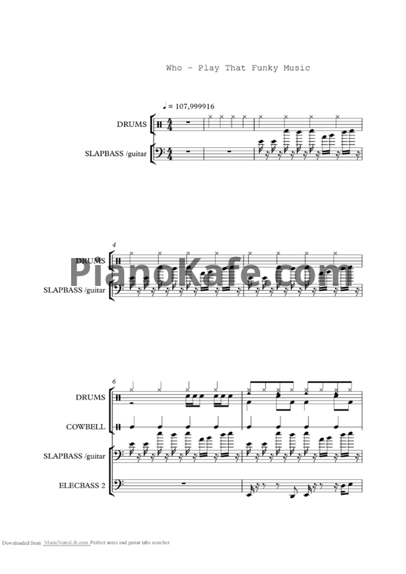 Ноты The Who - Play that funky music - PianoKafe.com