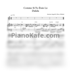 Ноты Dalida - Comme Si Tu Étais Là - предпросмотр