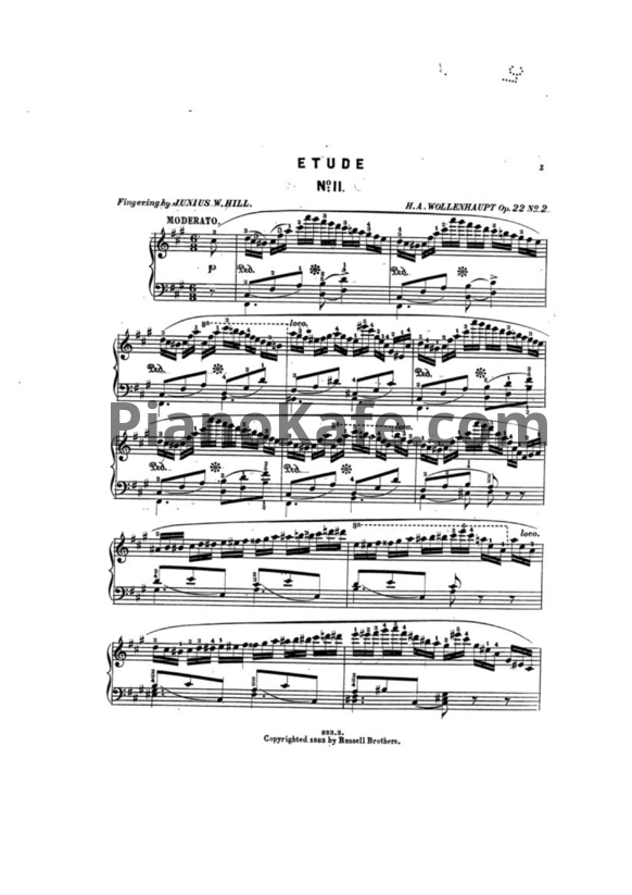 Ноты Герман Волленгаупт - Этюд №11 (Соч. 22, №2) - PianoKafe.com