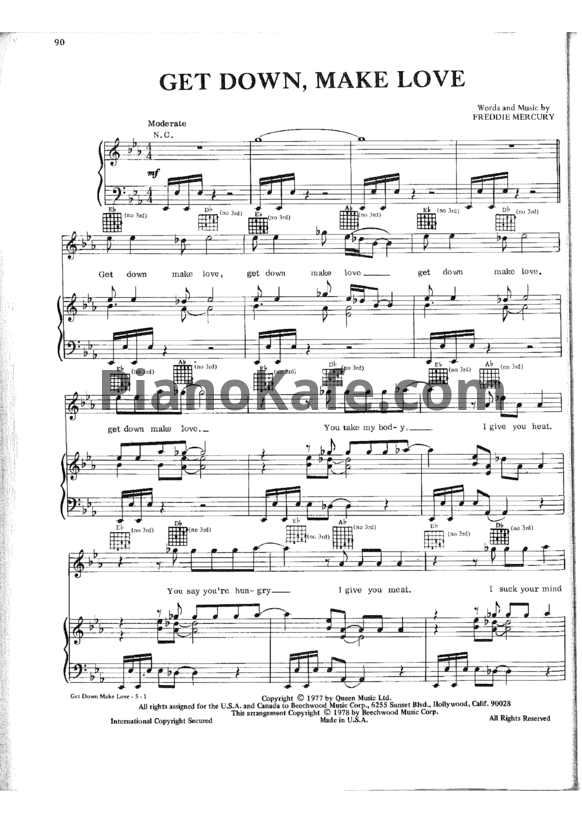 Ноты Queen - Get down, make love - PianoKafe.com
