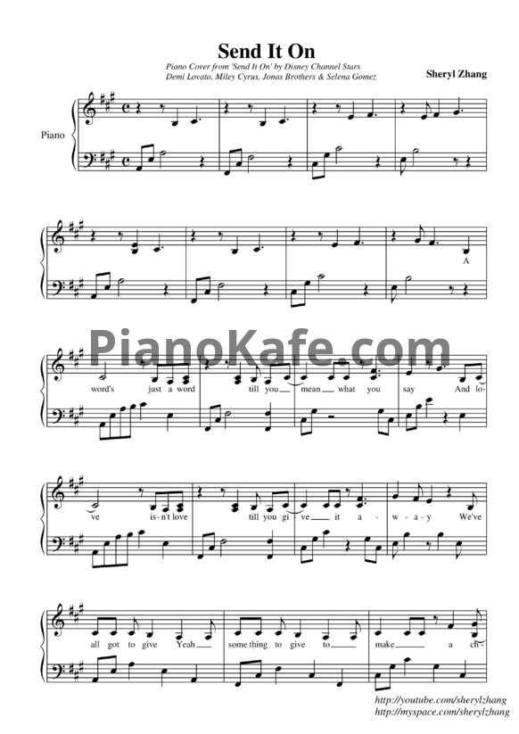 Ноты Disney's friends for change - Send it on (Версия 2) - PianoKafe.com