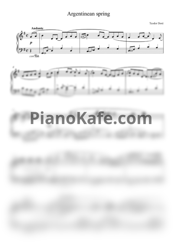 Ноты Фёдор Бирючев aka Teodor Doré - Argentinean spring - PianoKafe.com