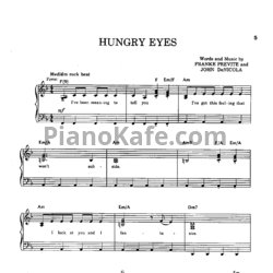 Ноты Eric Carmen - Hungry eyes (Piano solo)