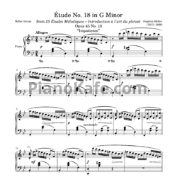 Ноты Стефан Хеллер - Этюд (Op. 45, №18) соль минор - предпросмотр
