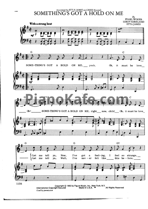 Ноты Etta James - Something's got a hold on me - PianoKafe.com