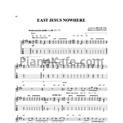 Ноты Green Day - East Jesus nowhere - предпросмотр