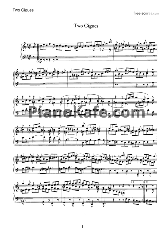 Ноты И. Брамс - Две жиги для фортепиано (WoO 4) - PianoKafe.com