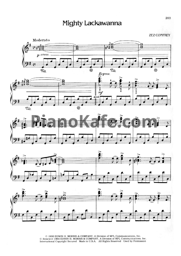 Ноты Zez Confrey - Mighty Lackawanna - PianoKafe.com