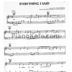 Ноты The Cranberries - Evetything I said - предпросмотр