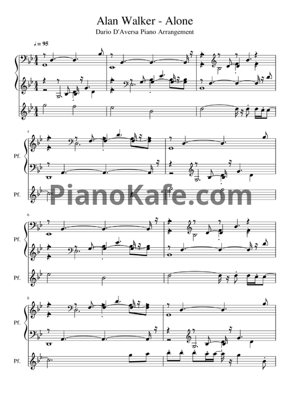 Ноты Alan Walker - Alone - PianoKafe.com