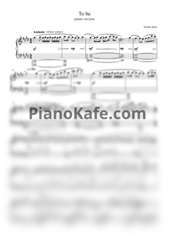Ноты Teodor Doré - To be - PianoKafe.com
