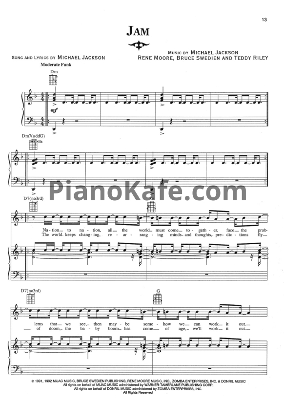 Ноты Michael Jackson - Dangerous (Книга нот) - PianoKafe.com