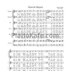 Ноты Т. Морли - About the maypole (Хоровая партитура) - предпросмотр