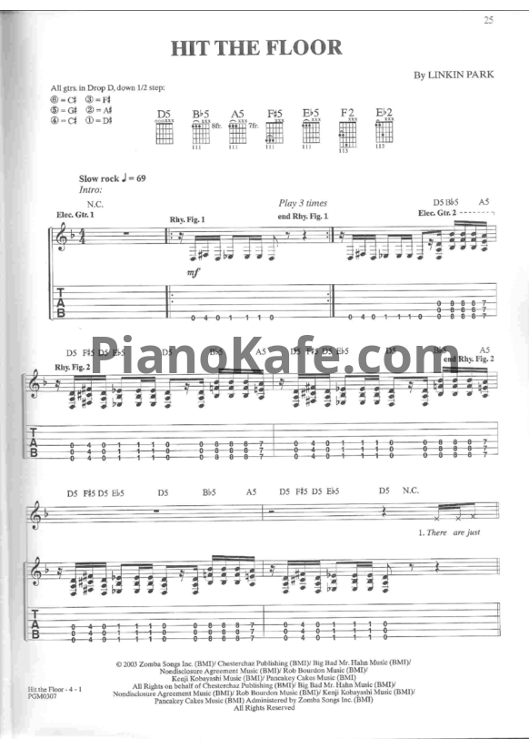 Ноты Linkin Park - Hit the floor - PianoKafe.com