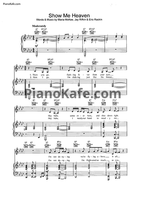 Ноты Maria McKee - Show me heaven - PianoKafe.com