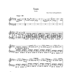 Ноты Lorde - Team - предпросмотр