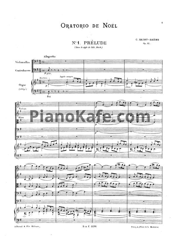 Ноты Камиль Сен-Санс - Рождественская оратория для солистов, хора и оркестра (Op. 12) - PianoKafe.com
